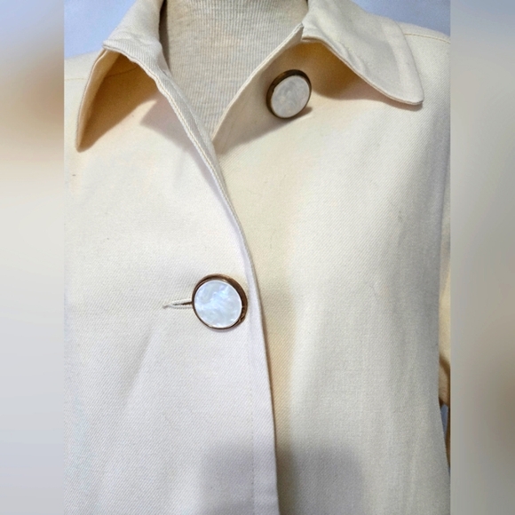 Mr. LEONARD VINTAGE Cream/Pale Yellow Virgin Wool Women's Jacket.Size L/XL - Picture 2 of 12